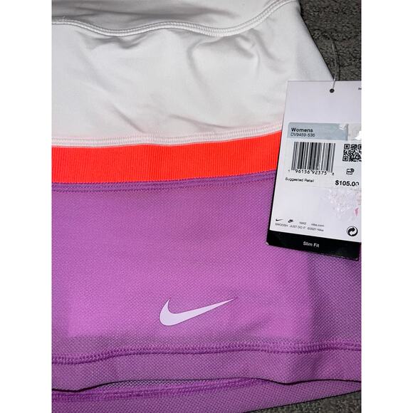 Nike Dri Fit Color Block Tennis athletic skort size medium Purple Slim fit NWT - Picture 8 of 8